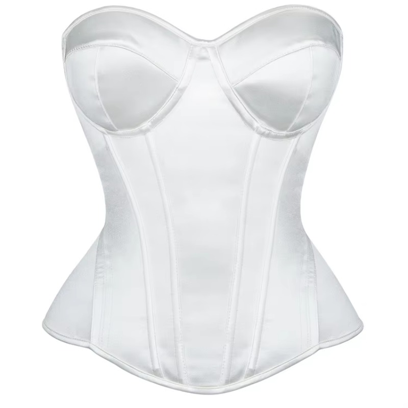 Boning Corset Steel - Белый корсет для женщин, бюстье с