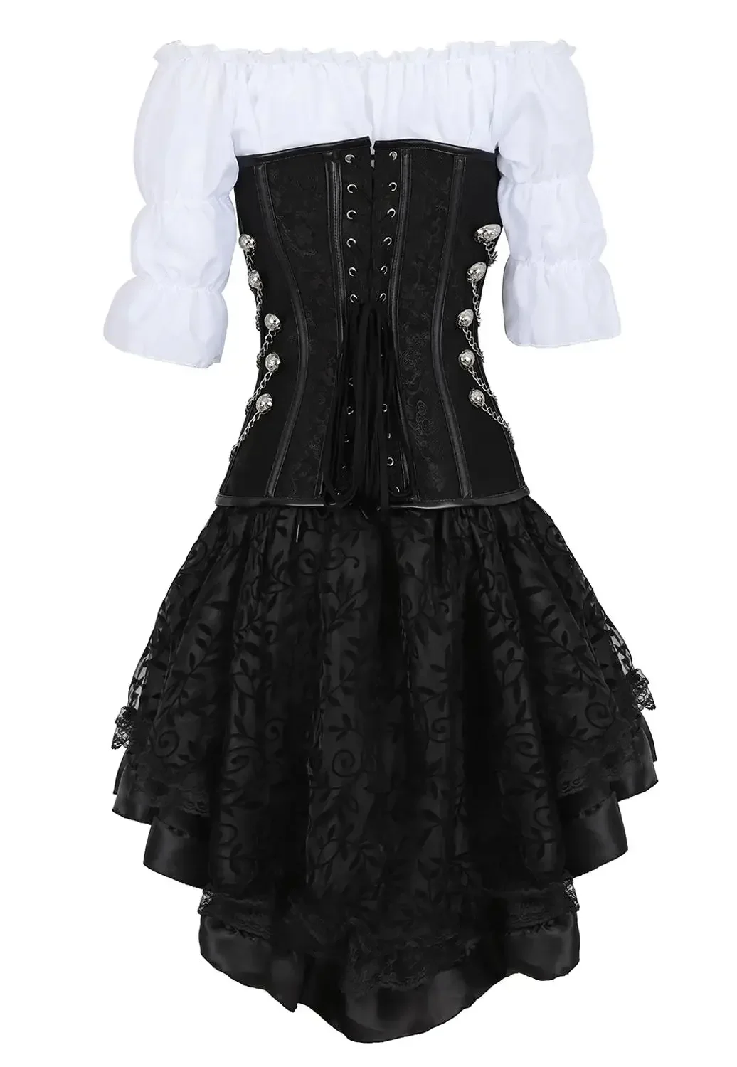 Женский пиратский корсет, кожа – обзор и цена Boning Corset Steel